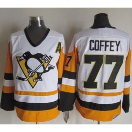 Pittsburgh Penguins #77 Paul Coffey White/Black CCM Throwback Stitched NHL Jersey