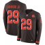 Nike Cleveland Browns #29 Duke Johnson Jr Brown Team Color Mens Stitched NFL Limited Therma Long Sleeve Jersey
