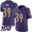 Nike Baltimore Ravens #39 Brandon Carr Purple Youth Stitched NFL Limited Rush 100th Season Jersey