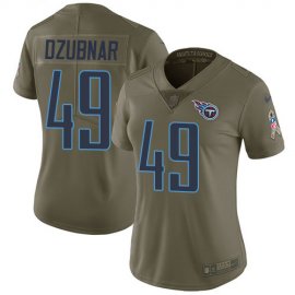 Nike Tennessee Titans #49 Nick Dzubnar Olive Womens Stitched NFL Limited 2017 Salute To Service Jersey