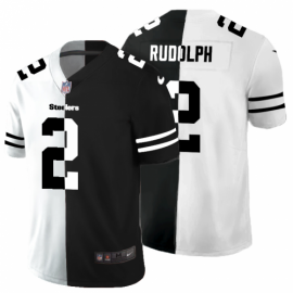 Pittsburgh Steelers #2 Mason Rudolph Mens Black V White Peace Split Nike Vapor Untouchable Limited NFL Jersey