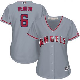 Los Angeles Angels #6 Anthony Rendon Grey Road Womens Stitched MLB Jersey