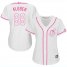 Cleveland Indians #28 Corey Kluber White/Pink Fashion Womens Stitched MLB Jersey