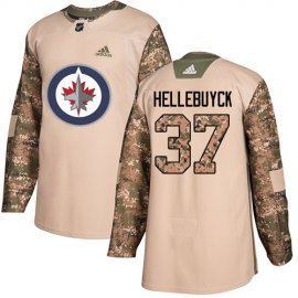 Adidas Winnipeg Jets #37 Connor Hellebuyck Camo Authentic 2017 Veterans Day Stitched NHL Jersey