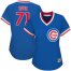 Chicago Cubs #71 Wade Davis Blue Cooperstown Womens Stitched MLB Jersey