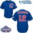Chicago Cubs #12 Kyle Schwarber Blue Alternate 2016 World Series Champions Stitched Youth MLB Jersey