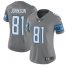 Nike Detroit Lions #81 Calvin Johnson Gray Womens Stitched NFL Limited Rush Jersey