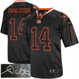 Nike Cincinnati Bengals #14 Andy Dalton Lights Out Black Mens Stitched NFL Elite Autographed Jersey