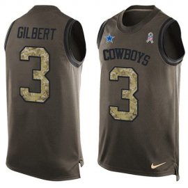 Nike Dallas Cowboys #3 Garrett Gilbert Green Mens Stitched NFL Limited Salute To Service Tank Top Jersey