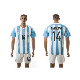Argentina #14 Mascherano Home Soccer Country Jersey