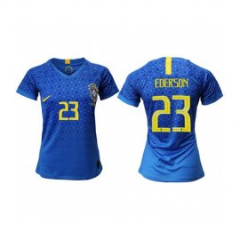 Womens Brazil #23 Ederson Away Soccer Country Jersey