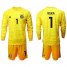 Germany #1 Neuer Yellow Goalkeeper Long Sleeves Soccer Country Jersey