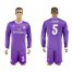 Real Madrid #5 Zidane Away Long Sleeve Soccer Club Jersey