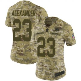 Nike Green Bay Packers #23 Jaire Alexander Camo Womens Stitched NFL Limited 2018 Salute to Service Jersey