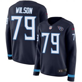Nike Tennessee Titans #79 Isaiah Wilson Navy Blue Team Color Womens Stitched NFL Limited Therma Long Sleeve Jersey