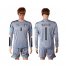 Italy #1 Buffon Grey Goalkeeper Long Sleeves Soccer Country Jersey