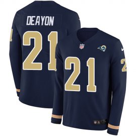 Nike Los Angeles Rams #21 Donte Deayon Navy Blue Team Color Mens Stitched NFL Limited Therma Long Sleeve Jersey