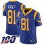 Nike Los Angeles Rams #81 Gerald Everett Royal Blue Alternate Mens Stitched NFL 100th Season Vapor Limited Jersey