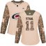 Adidas Carolina Hurricanes #11 Jordan Staal Camo Authentic 2017 Veterans Day Womens Stitched NHL Jersey