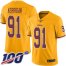 Nike Washington Football Team #91 Ryan Kerrigan Gold Mens Stitched NFL Limited Rush 100th Season Jersey