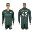 Manchester City #42 Toure Yaya Sec Away Long Sleeves Soccer Club Jersey