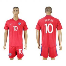 Chile #10 Vargas Home Soccer Country Jersey
