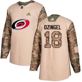 Adidas Carolina Hurricanes #18 Ryan Dzingel Camo Authentic 2017 Veterans Day Stitched Youth NHL Jersey