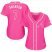 Atlanta Braves #7 Dansby Swanson Pink Fashion Womens Stitched MLB Jersey
