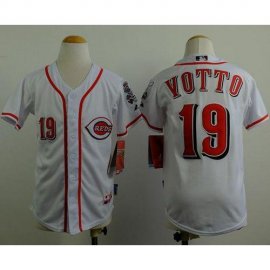 Cincinnati Reds #19 Joey Votto White Cool Base Stitched Youth MLB Jersey