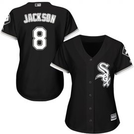 Chicago White Sox #8 Bo Jackson Black Alternate Womens Stitched MLB Jersey