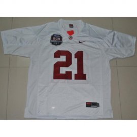 Alabama Crimson Tide 21 Dre Kirkpatrick White 2012 BCS Patch College Football Jersey