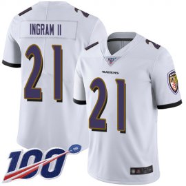 Nike Baltimore Ravens #21 Mark Ingram II White Mens Stitched NFL 100th Season Vapor Limited Jersey