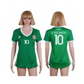 Womens Mexico #10 G.Dos Santos Home Soccer Country Jersey