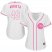 Chicago Cubs #49 Jake Arrieta White/Pink Fashion Womens Stitched MLB Jersey