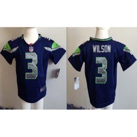 Toddler Nike Seattle Seahawks #3 Russell Wilson Steel Blue Team Color Stitched NFL Elite Jersey