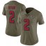 Nike Atlanta Falcons #2 Matt Ryan Olive Womens Stitched NFL Limited 2017 Salute to Service Jersey