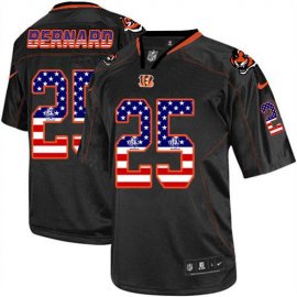 Nike Cincinnati Bengals #25 Giovani Bernard Black Mens Stitched NFL Elite USA Flag Fashion Jersey