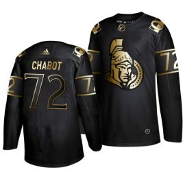 Adidas Ottawa Senators #72 Thomas Chabot Mens 2019 Black Golden Edition Authentic Stitched NHL Jersey