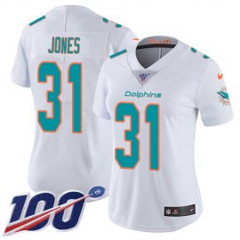 Nike Miami Dolphins #31 Byron Jones White Womens Stitched NFL 100th Season Vapor Untouchable Limited Jersey