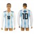 Argentina #10 MESSI Home 2018 FIFA World Cup Long Sleeve Thailand Soccer Jersey