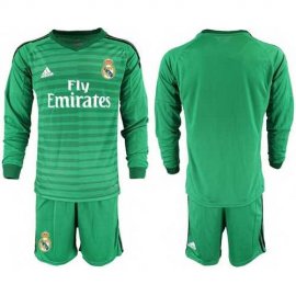 Real Madrid Blank Green Goalkeeper Long Sleeves Soccer Club Jersey