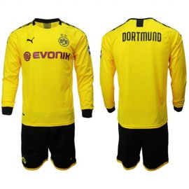 Dortmund Blank Home Long Sleeves Soccer Club Jersey