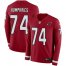 Nike Arizona Cardinals #74 D.J. Humphries Red Team Color Mens Stitched NFL Limited Therma Long Sleeve Jersey