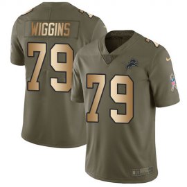 Nike Detroit Lions #79 Kenny Wiggins Olive/Gold Youth Stitched NFL Limited 2017 Salute To Service Jersey