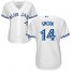 Toronto Blue Jays #14 Justin Smoak White Home Womens Stitched MLB Jersey