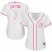 Cleveland Indians #7 Kenny Lofton White/Pink Fashion Womens Stitched MLB Jersey