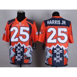 Nike Denver Broncos #25 Chris Harris Jr Orange Mens Stitched NFL Elite Noble Fashion Jersey
