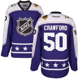 Chicago Blackhawks #50 Corey Crawford Purple 2017 All-Star Central Division Womens Stitched NHL Jersey