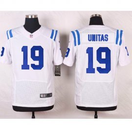 Nike Indianapolis Colts #19 Johnny Unitas White Mens Stitched NFL Elite Jersey