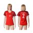 Womens Portugal #2 B.Alves Home Soccer Country Jersey